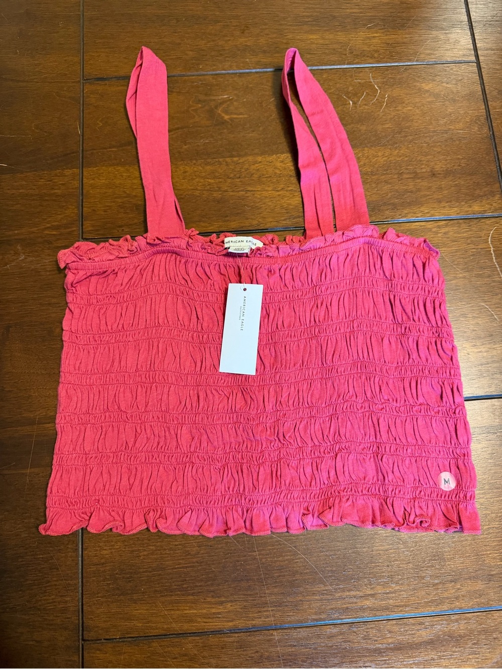 American Eagle Outfitters Pink Smocked Tank with Wide Straps